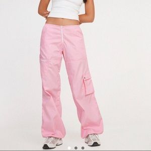 Motel Xander pink parachute cargo pants Small